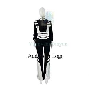 Custom Logo Streetwear Women's Mini Dress Contrast Color Zipper Long Sleeve Lapel Jacket 2 Piece Sexy Outfit - Product Image 5