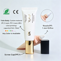 Tube Kemasan Kosong Krim BB & Foundation 50ml HDPE+LDPE Mewah Berkualitas Tinggi yang Dapat Diperas dengan Hot Stamping Krim Tangan Putih