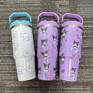 Factory Wholesale Custom Cute Cartoon Tumbler Double Wall Stainless Steel Insulated Water Bottle Cup <b>Travel</b> <b>Mug</b> with Handle - Product Image 4