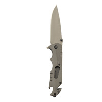Cuchillo Plegable de Acero Inoxidable 5Cr13 de Grado Industrial Personalizable, Mango de Acero, para Campamento, Supervivencia, Caza, 230 mm
