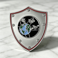 Pièce de monnaie personnalisée en métal en forme de bouclier, avec logo sur mesure