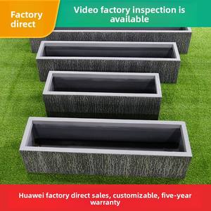 Grand pot <span class=keywords><strong>à</strong></span> <span class=keywords><strong>fleurs</strong></span> <span class=keywords><strong>rectangulaire</strong></span> <span class=keywords><strong>en</strong></span> <span class=keywords><strong>fibre</strong></span> <span class=keywords><strong>de</strong></span> <span class=keywords><strong>verre</strong></span> pour l'extérieur et plateau <span class=keywords><strong>de</strong></span> plantation pour terrasse, balcon et cour - Spécial - Product Image 4