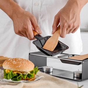 Besafe Mini poêle à fromage antiadhésif portable à la chandelle pour fondre le fromage <span class=keywords><strong>Raclette</strong></span> Grill Set avec spatule en bois - Product Image 2