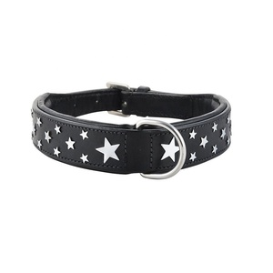 Superior Quality Handmade Soft Padded Leather Dog <b>Collar</b> With Star Decoration Wholesale Manufacturer - Product Image 1