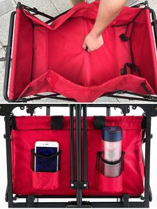 Carrito Plegable de 4 Ruedas con Bolsillos Laterales para Camping, Compras y Abarrotes, Venta al Por Mayor - Product Image 5