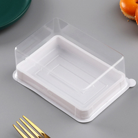 Boîtes à thé de l'après-midi Boîte de stockage pour gâteaux Boulangerie Boîte à dessert en plastique Emballage de gâteaux Rouleau suisse Boîtes à dessert en plastique en vrac