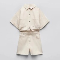 GX7147 Nouvelle Combinaison-Short d'Été en Jean pour Femme, Body Sexy Streetwear à Manches Courtes, Une Pièce Élégante en Denim