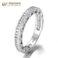 Bague unisexe en or blanc 18 carats avec diamant de laboratoire Provence, alliance pour homme, bijoux en diamant, service de fabrication sur mesure tout-en-un