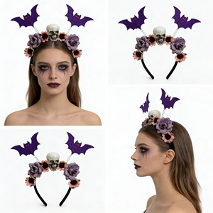 Diadema <span class=keywords><strong>de</strong></span> Murciélago con Flores para Disfraz <span class=keywords><strong>de</strong></span> Halloween, Unisex, Hecha a Mano, para Fiesta <span class=keywords><strong>de</strong></span> <span class=keywords><strong>Carnaval</strong></span>, Festival <span class=keywords><strong>de</strong></span> Fantasmas - Product Image 3