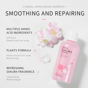 LAIKOU Japon Sakura Shampooing Nettoyant Lissant Anti-Fourches pour Cheveux Secs 100ml - Product Image 3