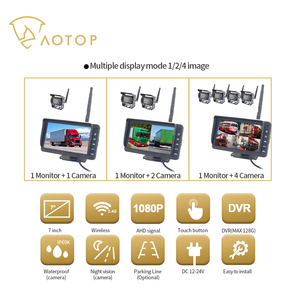 Cámara de asistencia para marcha atrás, <span class=keywords><strong>Monitor</strong></span> DVR inalámbrico HD de 7 pulgadas para camión, <span class=keywords><strong>Monitor</strong></span> de visión trasera inalámbrico para camión - Product Image 3