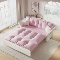 Canapé-lit convertible 3 en 1 personnalisable, canapé-lit moderne pliable, canapé-lit queen size, canapé-lit nuage doux, rose