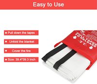 Couverture anti-incendie d'urgence en fibre de verre personnalisée 1*1M Fabricant de couverture d'extinction ignifuge pour maison et cuisine