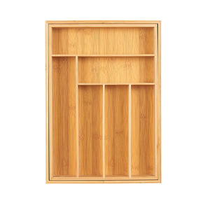 Bamboo kitchen knife and fork organizer, drawer-style cutlery organizer - Product Image 5