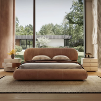 Lits capitonnés de luxe, design moderne en tissu italien, vente en gros d'usine, ensemble de meubles de chambre à coucher, lit king-size de luxe moderne