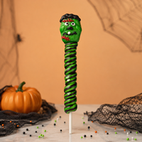 Sucette Guimauve Courte Personnalisable Halloween Assortie, Bonbon de Fête avec OEM pour importateurs mondiaux
