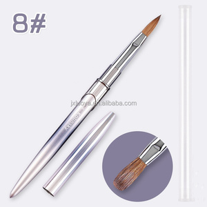 2025 haute qualité meilleur fait à la main 100% pur Kolinsky brosse manche en métal plat/rond <span class=keywords><strong>acrylique</strong></span> brosse à ongles <span class=keywords><strong>pour</strong></span> <span class=keywords><strong>acrylique</strong></span> ongles Art - Product Image 6
