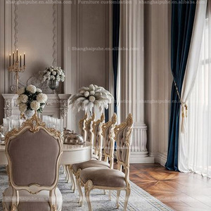 Tavolo da pranzo di lusso a 12 posti classico intagliato a mano mobili antichi retrò francesi personalizzati per hotel barocchi - Product Image 6
