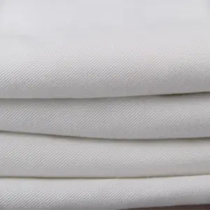 Tùy Chỉnh Dệt Đồng Bằng Nhuộm Twill Trắng Polyester Bông 65/35 Đồng Phục Trường Áo Sơ Mi Vải