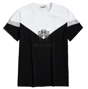 Men T Shirts Wholesale Custom Printing High Quality Men's T-shirt Wide Stripe Crewneck Casual Fit 100% Cotton Tee Shirt for men