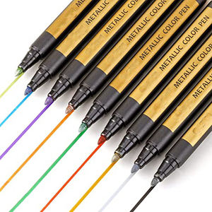 Ensemble de marqueurs métalliques, 10 couleurs, marqueurs de peinture personnalisés pour papier noir, peinture sur roche, fabrication de cartes, céramique, album photo, verre - Product Image 4