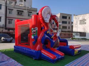 Château gonflable combiné <span class=keywords><strong>Mario</strong></span> Super Slide, château gonflable en PVC, château de saut avec souffleur d'air et kits de réparation pour les mariages - Product Image 3