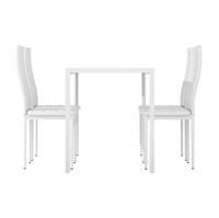 Table à manger noire moderne en gros avec 6 chaises rembourrées – Ensemble de salle à manger confortable pour usage hôtelier, écologique