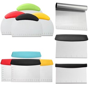 Outil de coupe de pâte Grattoir à pâtisserie pour pain, gâteau, pizza Bonnes poignées Grattoir d'établi et hachoir en acier inoxydable - Product Image 5