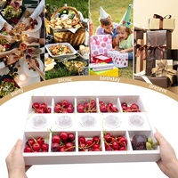 Boîte à gâteaux en papier kraft, boîte à desserts, séparateurs de traiteur, couvercle, emballage, boîte alimentaire