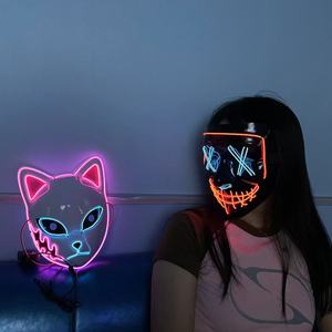 Maschera LED in PVC Luminosa <span class=keywords><strong>per</strong></span> Feste di <span class=keywords><strong>Halloween</strong></span> con Filo EL, Costume Spaventoso Ecologico <span class=keywords><strong>per</strong></span> Mascherata, Lampeggiante Multicolore - Product Image 6