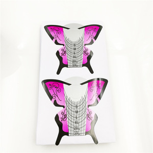 logo <strong>Custom</strong> Support Salon UV Gel Tip Extension Guide Tools Clear PVC Plastic butterfly Nail <strong>Forms</strong> for Nail Art - Product Image 4
