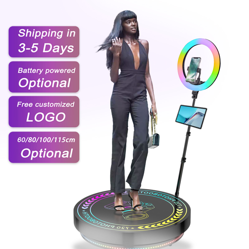 Заводская поставка в течение 48 часов для бесплатной фотокамеры 360 для вечеринки свадьбы автоматический вращающийся аппарат для фотокамеры 360