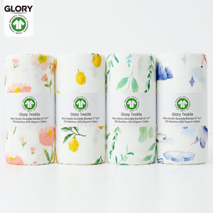 ผ้าห่อตัวเด็กแรกเกิด ผลิตตามสั่ง แบรนด์ส่วนตัว ผ่านมาตรฐาน GOTS CPC 70% ใยไผ่ 30% ผ้าฝ้าย ระบายอากาศได้ดี 2 ชั้น แห้งเร็ว - Product Image 1