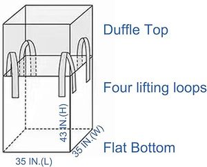 Bolsa de Gran Capacidad, Bolsa de Una Tonelada, Tamaño Estándar, Construcción de Polipropileno Tejido de Alta Resistencia, Alta Capacidad de Carga y Seguridad - Product Image 4