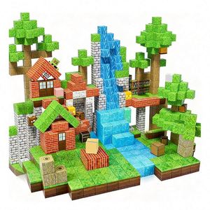 Blocs de construction magnétiques créatifs pour l'apprentissage, jouets éducatifs sensoriels en plastique à empiler STEM MC25129 TOYSRUNNER pour enfants - Product Image 1