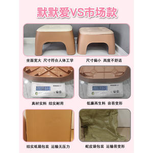 Tabouret moderne en plastique avec siège rembourré, meuble de maison durable pour salon, design minimaliste, taille standard - Product Image 2