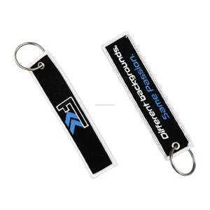 Llavero Personalizado al por Mayor con Logotipo Bordado en Tela y Textil, Personalizable - Product Image 1