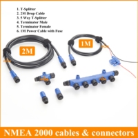 NMEA 2000 Câble convertisseur adaptateur connecteur de type T 3 ports 7 ports femelle et mâle Kit de démarrage pour bateau marin 1-2M