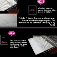 Cage à oiseaux en fer en gros pour perroquets, pigeons, lapins et élevage en groupe petit/moyen/grand