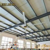 Ventilateur de plafond industriel HVLS de 7,3 m (24 pi) à 6 pales en alliage d'aluminium, débit d'air élevé de 930 000 m³/h, ventilateur à aimant permanent pour entrepôt