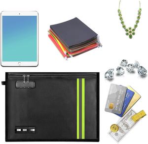 Bán buôn lính cứu hỏa thiết kế hai lớp dây kéo chống cháy bảo vệ tiền mặt tài liệu - Product Image 4