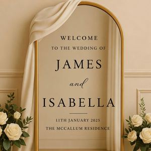 Custom Wedding Mirror Sticker Personalized Welcome Decal Name Date <b>Elegant</b> Reception Decor Engagement Party Bridal <b>Shower</b> - Product Image 4