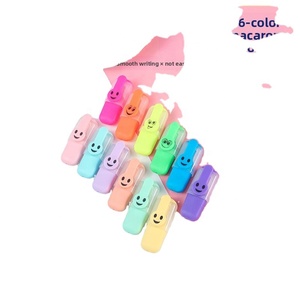 Pennarelli Colorati Portatili a 6 Colori, Mini Evidenziatori Creativi con Clip per il Viso, Design Cartoon, Confezione in Scatola, Vendita all'Ingrosso Marca Cx - Product Image 2