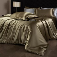 Ensemble de literie en satin 300 fils, 4 pièces, garni de fibres de polyester/bambou lyocell, luxueux et confortable, taille King