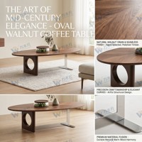 Table basse moderne en bois massif avec structure en métal, écologique et durable, meubles pour la maison, salon, hôtel et villa