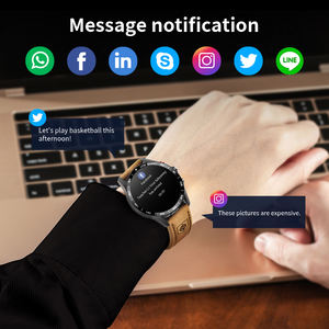 Bwbw0408 kahverengi deri akıllı saat erkekler için cevap arama çağrı spor izci izle su geçirmez erkekler için akıllı saat Android IOS - Product Image 3