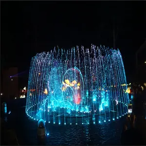 All'aperto di grandi dimensioni colorato swing dancing water music fontana di piazza