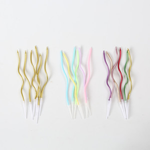 Spiral Birthday Candles Colored Electroplated Slender Cake Decorations For Birthday Party - Product Image 4