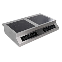 Cuisinière à induction puissante à double zone, cuisinière électrique 3500W, cuisinière à induction électrique à 2 brûleurs