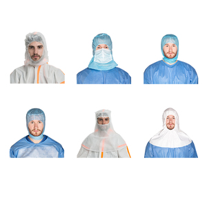 Bệnh Viện dùng một lần Phi Hành Gia Mũ ánh sáng màu xanh Balaclava mui xe với cổ Tie không dệt đầu chà Bìa y tế cap & giày Bìa - Product Image 6